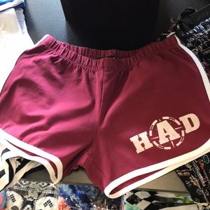 Burgundy “H.A.D” brand shorts